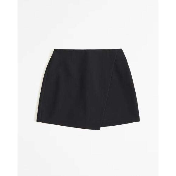 Abercrombie & Fitch Scarlet Linen Blend Wrap Mini Skort - M Black - Picture 1 of 4